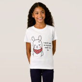 Sad Bunny T-Shirt – Sweet Minimalist Bunny met Cu (Voorkant volledig)