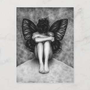 Sad Butterfly Girl Briefkaart