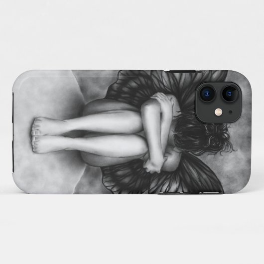 Sad Butterfly Girl iPhone Case (Achterkant (horizontaal))