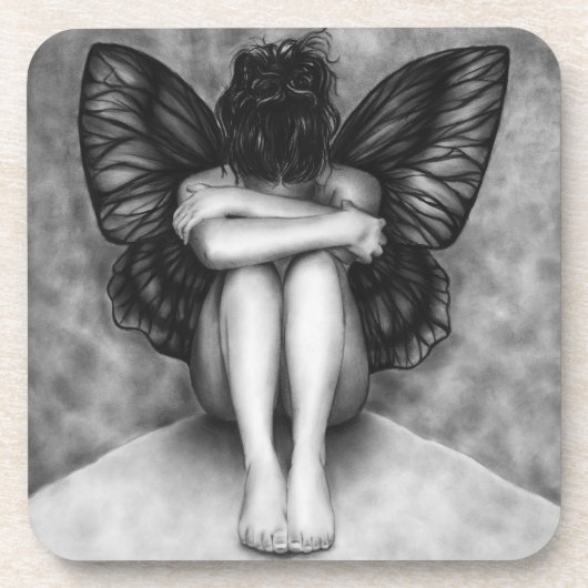 Sad Butterfly Girl Onderzetter Set (Voorkant)