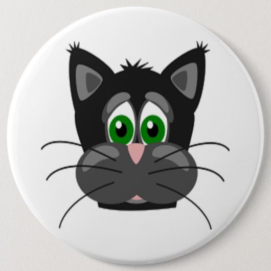 SAD CAT-BUTTON RONDE BUTTON 6,0 CM (Voorkant)