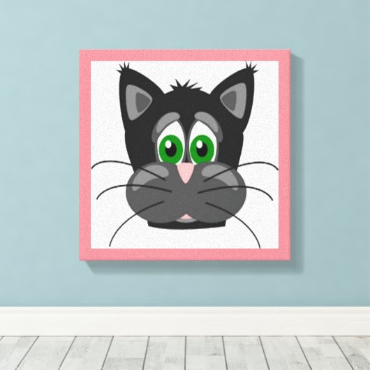 SAD CAT CANVAS AFDRUK (Insitu (Houten vloer))