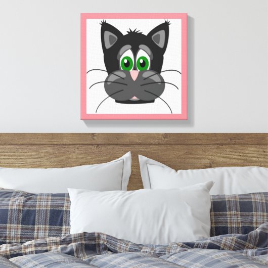 SAD CAT CANVAS AFDRUK (Insitu (Slaapkamer))
