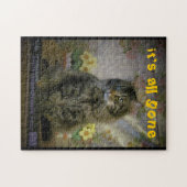 Sad Cat, Cheeseburger is weg. Legpuzzel (Horizontaal)
