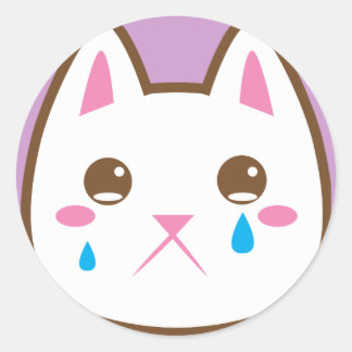 SAD CAT RONDE STICKER