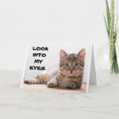 SAD CAT VOOR MISSING "UW BIRTHDAY" KAART (Voorkant)