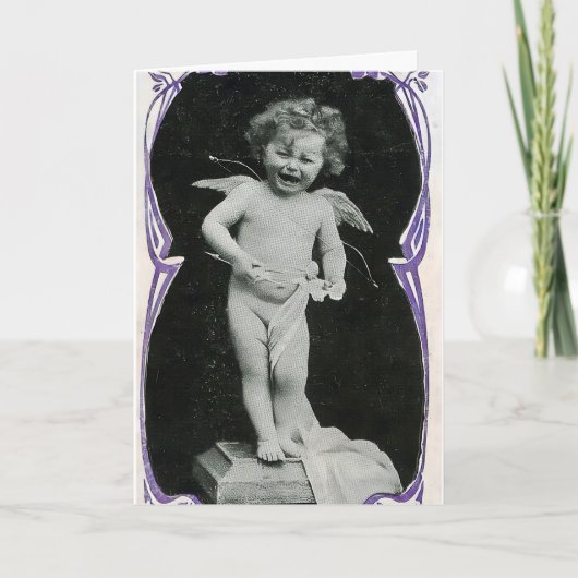 Sad Cherub Angel Print Bedankkaart (Voorkant)