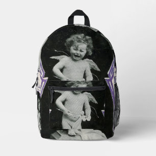 Sad Cherub Angel Print Bedrukte Rugzak