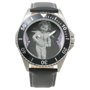 Sad Cherub Angel Print Horloge