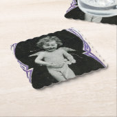 Sad Cherub Angel Print Kartonnen Onderzetters (Gebogen)