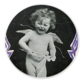 Sad Cherub Angel Print Keramische Knop