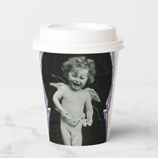 Sad Cherub Angel Print Papieren Bekers (Voorkant)