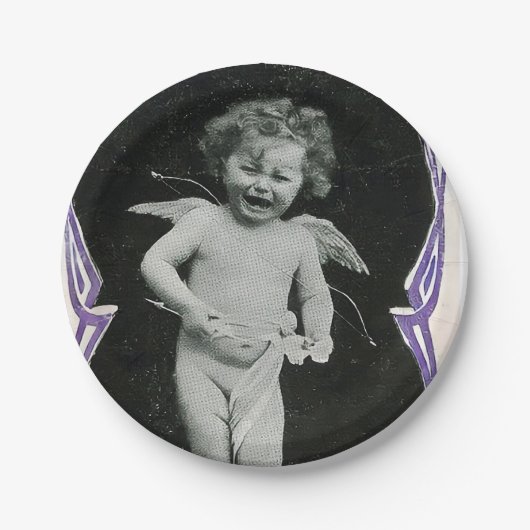 Sad Cherub Angel Print Papieren Bordje (Voorkant)