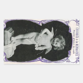 Sad Cherub Angel Print Rechthoekige Sticker