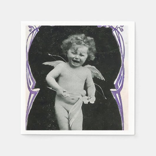 Sad Cherub Angel Print Servet (Voorkant)