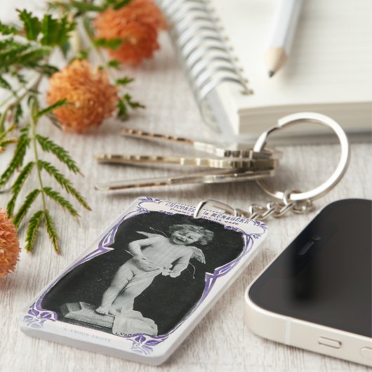 Sad Cherub Angel Print Sleutelhanger (Voorkant Rechts)