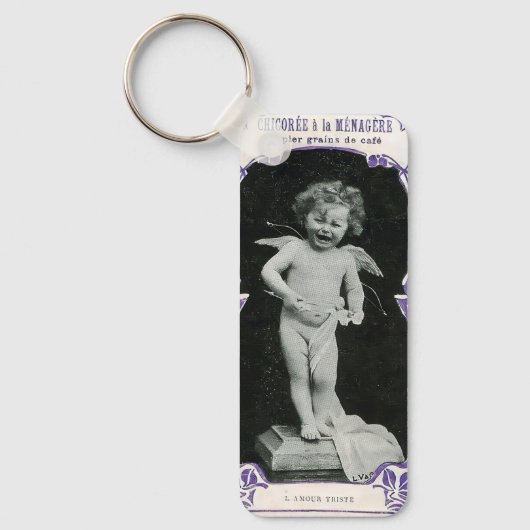 Sad Cherub Angel Print Sleutelhanger (Voorkant)