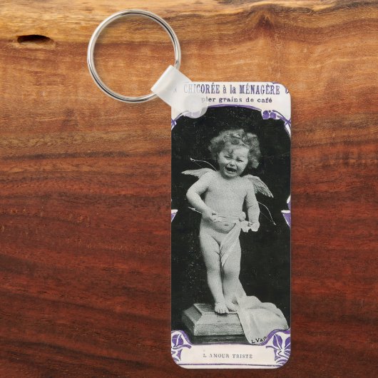 Sad Cherub Angel Print Sleutelhanger (Voorkant)
