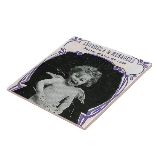 Sad Cherub Angel Print Tegeltje (Zijkant)