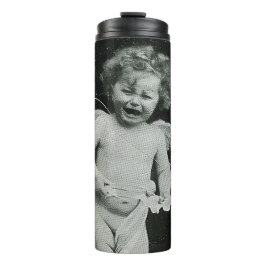 Sad Cherub Angel Print Thermosbeker