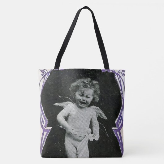 Sad Cherub Angel Print Tote Bag (Voorkant)