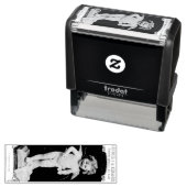 Sad Cherub Angel Print Zelfinktende Stempel (In situ)