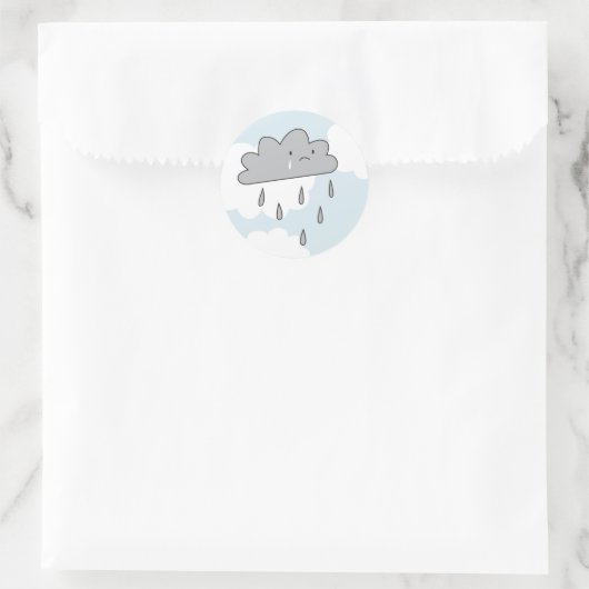 Sad Cloud Ronde Sticker (Tas)