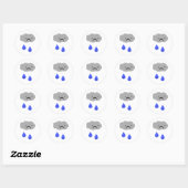 Sad Cloud Ronde Sticker (Vel)