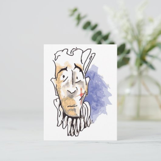 Sad Clown Briefkaart (Staand voorkant)