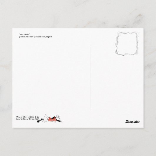 Sad Clown Briefkaart (Achterkant)