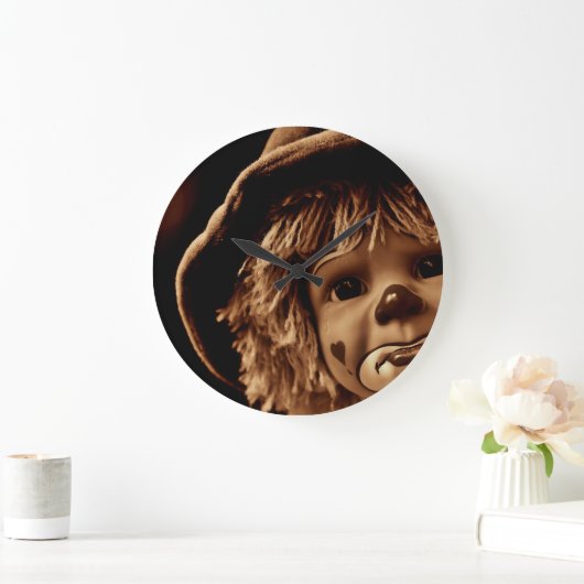 Sad Clown Doll Face Grote Klok (Huis)