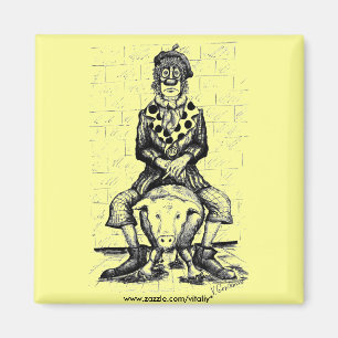 Sad clown magnet
