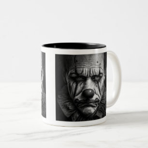 Sad Clown Two-Tone Mok, 11 oz Tweekleurige Koffiemok