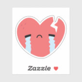 Sad Crying Broken Heart Face Emoji Sticker (Vel)