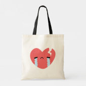 Sad Crying Broken Heart Face Emoji Tote Bag (Achterkant)