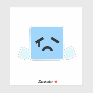 Sad cube cyan jsab sticker