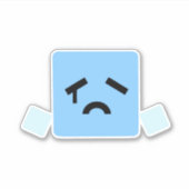 Sad cube cyan jsab sticker (Voorkant)