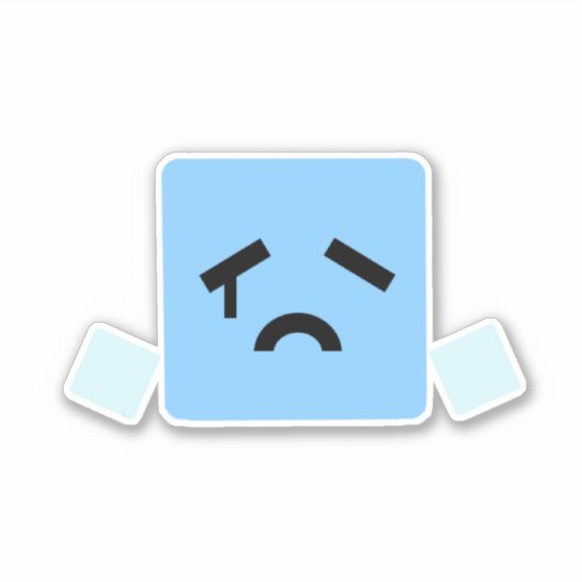 Sad cube cyan jsab sticker (Voorkant)