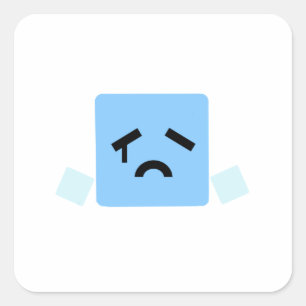 Sad cube cyan jsab vierkante sticker
