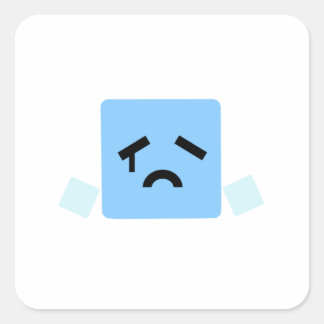 Sad cube cyan jsab vierkante sticker