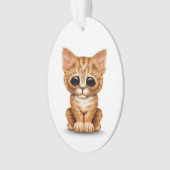 Sad Cute Oranje Tabby Kitten Cat White Ornament (voorkant)