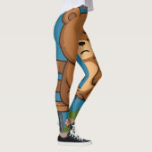 Sad Cute Teddy Bear on Bench – Emotional Cartoon Leggings (Rechts)
