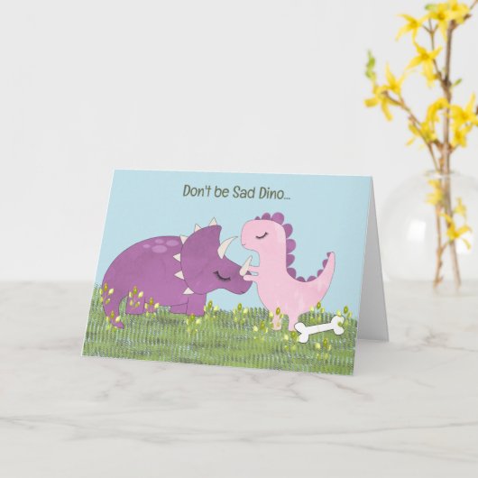 Sad Dino, de meester, moest naar school. Kaart (Gele Bloem)
