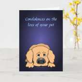 Sad Dog Cartoon condoleert huisdier sympathie kaar Kaart (Gele Bloem)