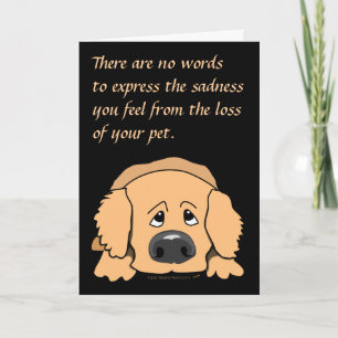 Sad Dog Cartoon Pet Sympathikaart voor verlies van Kaart