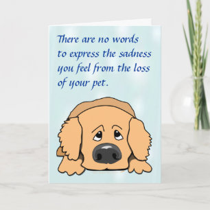 Sad Dog Cartoon Pet Sympathikaart voor verlies van Kaart