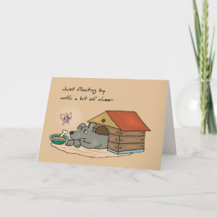 Sad Dog Doghouse Denken aan jou Kaart