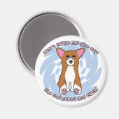 Sad Dog Eyes Pembroke Welsh Corgi Magnet (Voorkant / Achterkant)