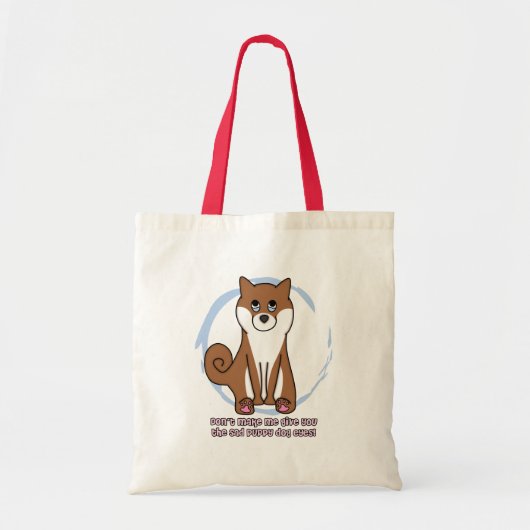 Sad Dog Eyes Shiba Inu Canvas tas (Voorkant)