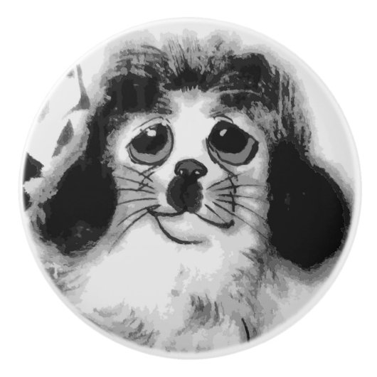 SAD DOG KERAMISCHE KNOP (Voorkant)